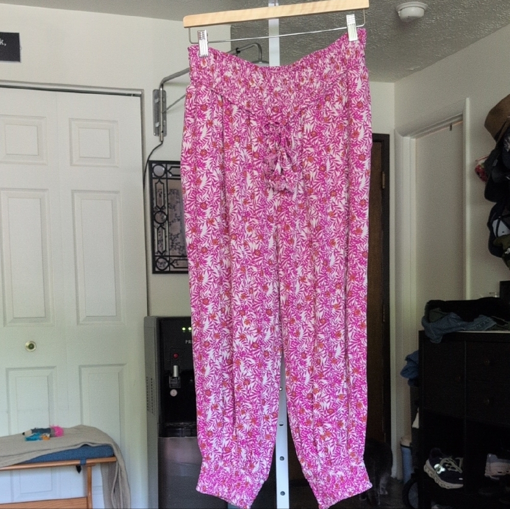 Anthropologie Pink Floral Pants